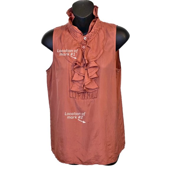 J Crew Frances Ruffle Silk Cami Sleeveless Blouse Top Salmon Pink /Orange Size 4 - Picture 3 of 7